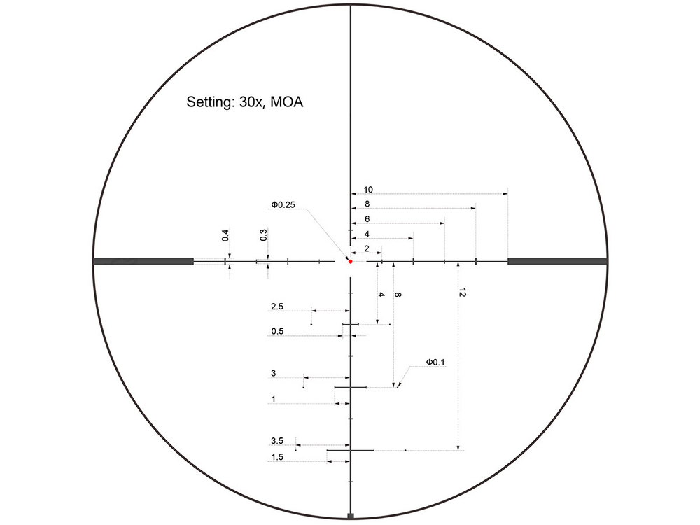 Прицел Vector Optics Continental Hunting ED 4-32x56, SF, VECON-CDM (MOA), подсветка красная, 30мм, 1/4 МОА, IP67, 730г