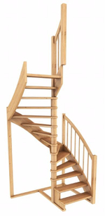 Лестница на второй этаж К-005м/2 Левая под покраску