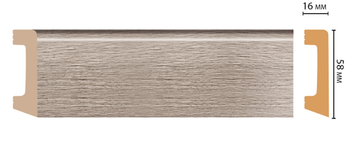D234-77 ШК/15 Плинтус напольн.DECOMASTER(58*16*2400 мм)