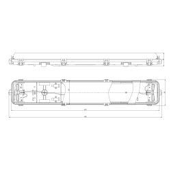 Светильник ЭРА SPP-103-0-002-060 IP65 под 2 светодиодные лампы T8 G13 LED 2x600 транзитный 1,5 кВт в линию
