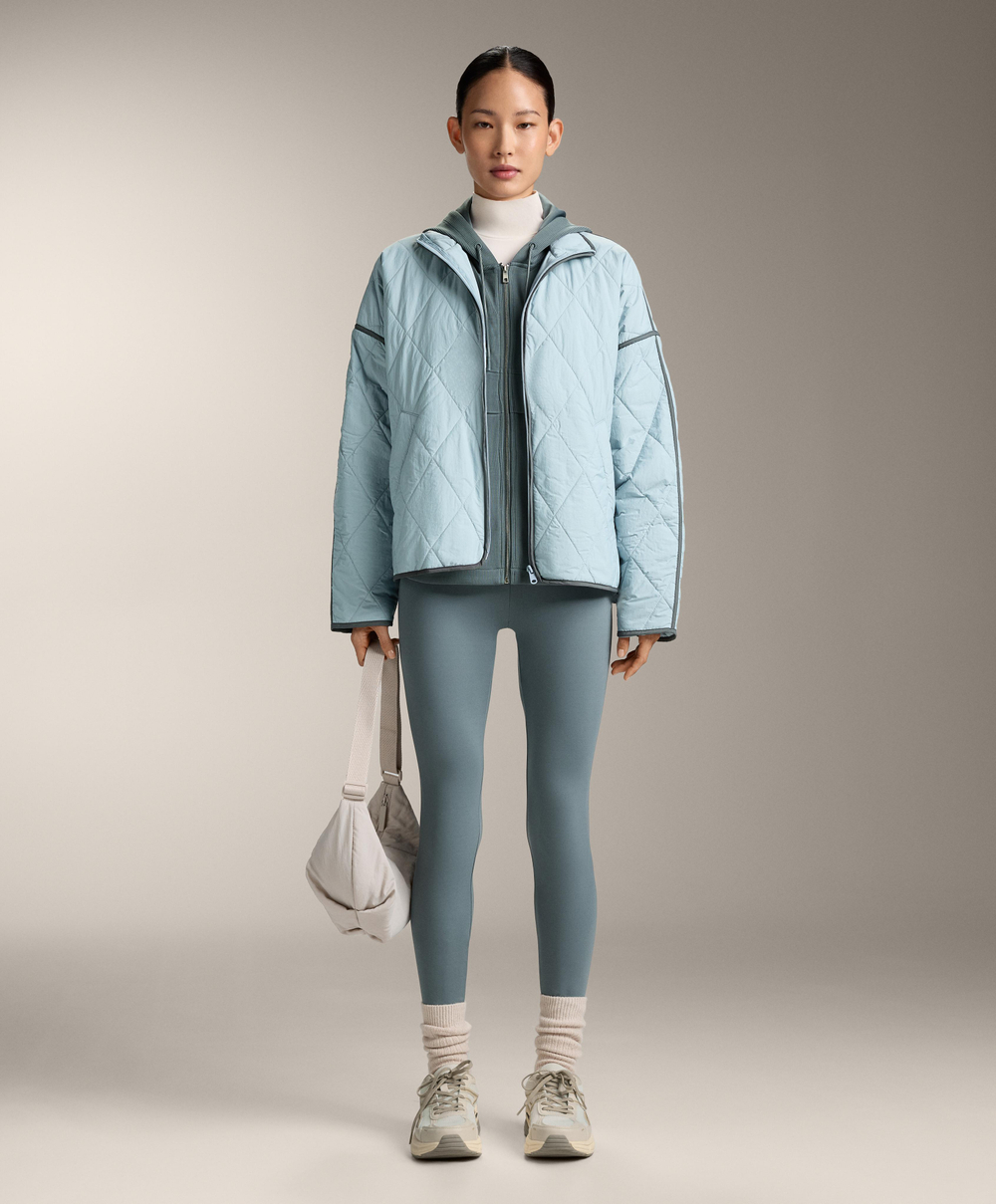 Oysho Водоотталкивающая стеганая куртка FELLEX® с AEROGEL, пыльно-синий