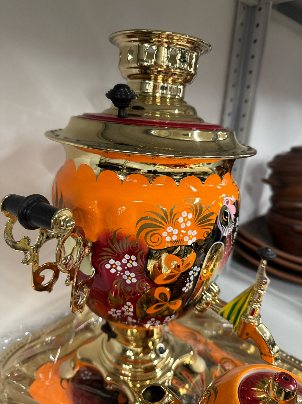 Эл. Самовар 3 л в наборе с росписью ( с автовыключением)