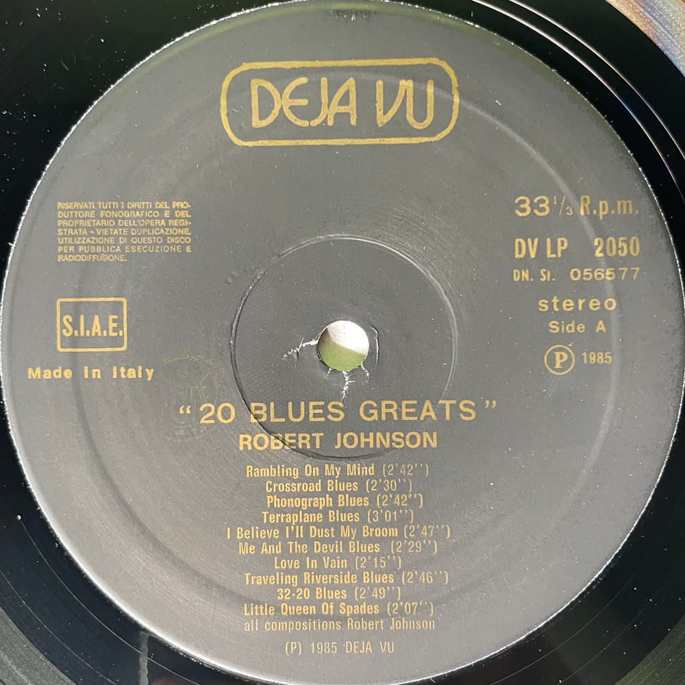 Robert Johnson ‎– 20 Blues Greats (Италия 1985г.)