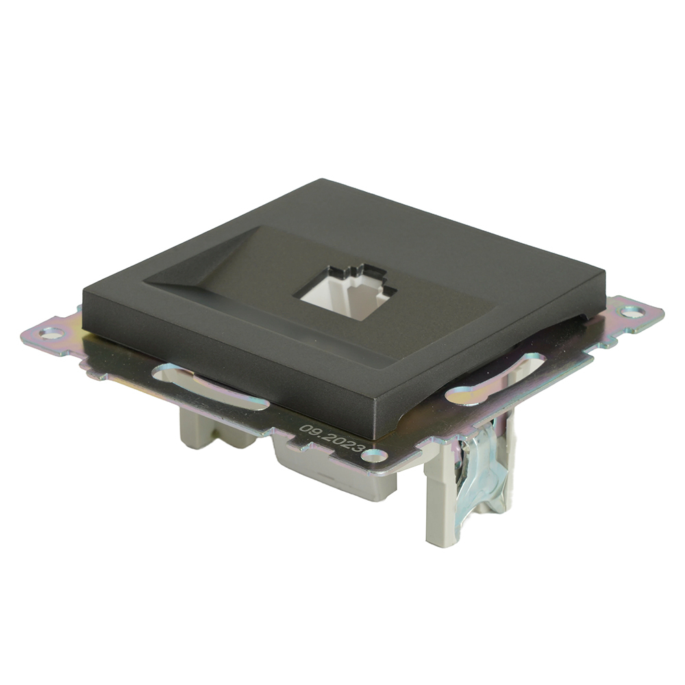 Розетка компьютерная 1-местная RJ-45 (механизм), серия Катрин, графит, GLS00-7107-06 49418