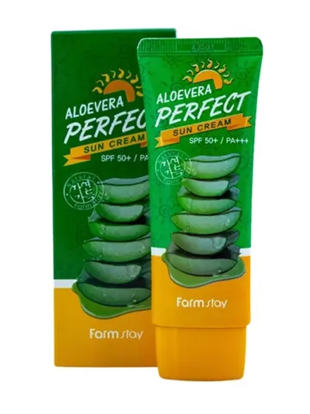 FARMSTAY - КРЕМ СОЛНЦЕЗАЩИТНЫЙ ALOE VERA PERFECT SUN CREAM SPF50 С SPF50+PA+++, 70 ML