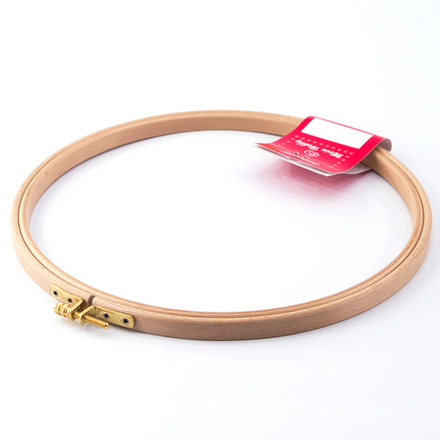 Пяльцы круглые с замком, бук, высота обода  12 мм, диаметр 25 см (10013160/090720/0348450/1_Турция)