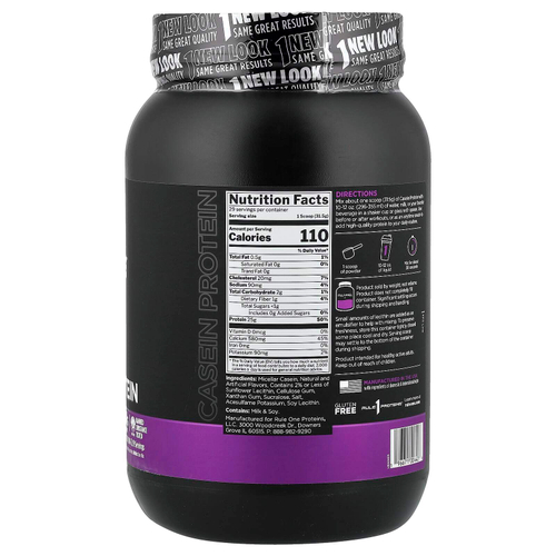 Rule One Proteins, R1 Casein, протеиновая смесь для приготовления напитка, ванильный крем, 913,5 г (2,01 фунта)