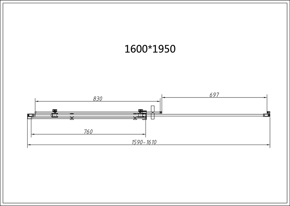 Душевая дверь Комо-Н (Como-N) VDS-4CN160CL, 1600, хром, стекло прозрачное