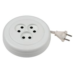 Удлинитель электрический ЭРА UR-3-5m рулетка без заземления 3 розетки 5м ШВВП 2x0,75мм2 6А | Бытовые удлинители