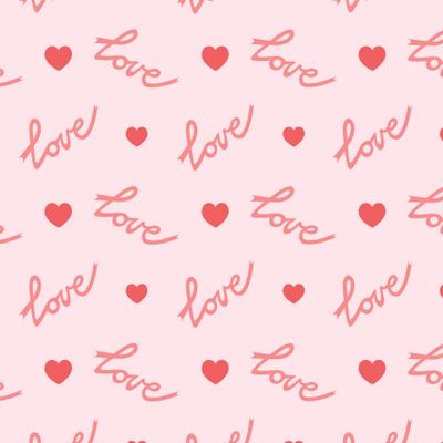 Узор с сердечками и текстом Love