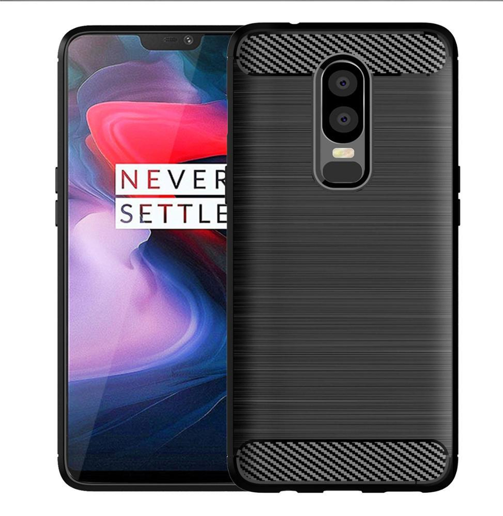 Чехол для OnePlus 6 цвет Black (черный), серия Carbon от Caseport