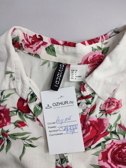 Топ H&M с цветочным принтом 42 размер