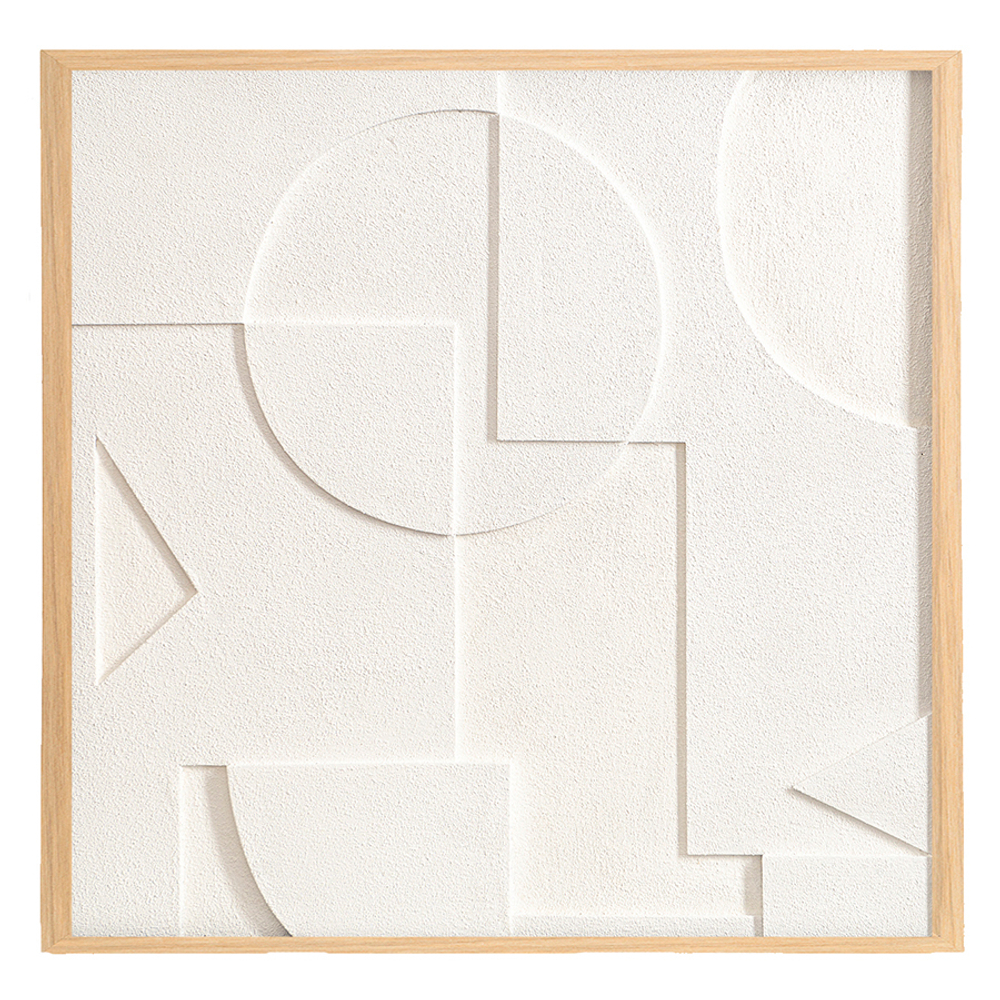 Панно декоративное с эффектом 3d minimalism, 60х60 см, белый\бежевый