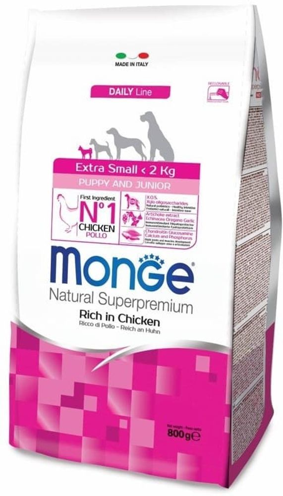 Monge Dog Extra Small 800г. корм для щенков миниатюрных пород с курицей