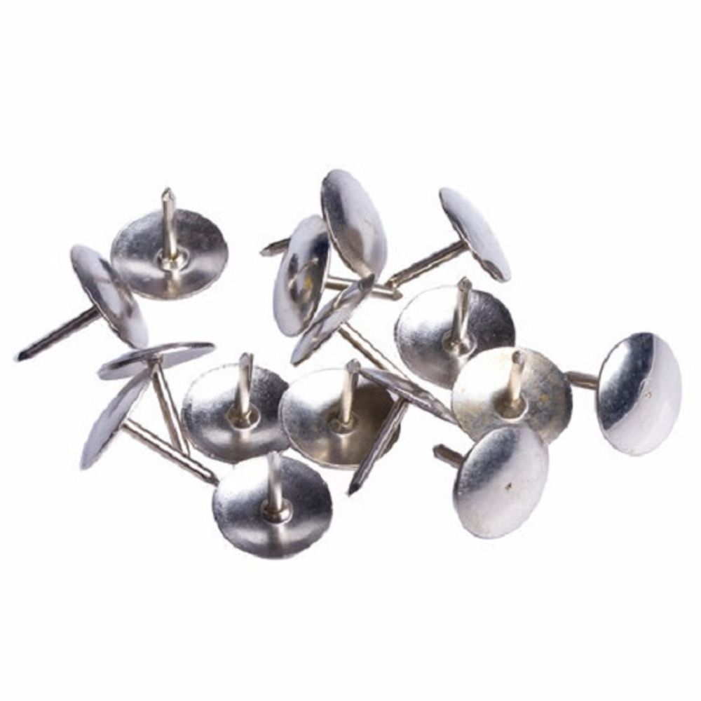 Кнопки гвоздики 10мм, 50шт, никелированные, Staff Manager, картон. упак.