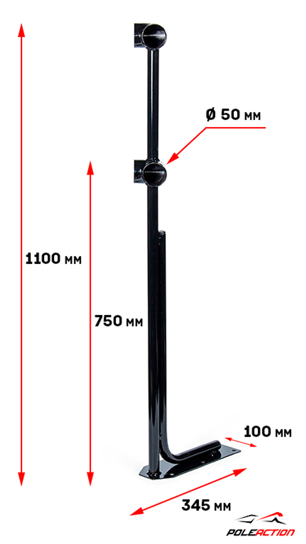 Модель №1 - угловая стойка балетного (хореографического) станка двухуровневого