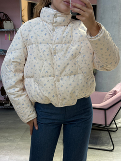 Пуховик Floral голубой