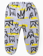 Ползунки детские цвет серый/короны, рост 74 см (Тошка)