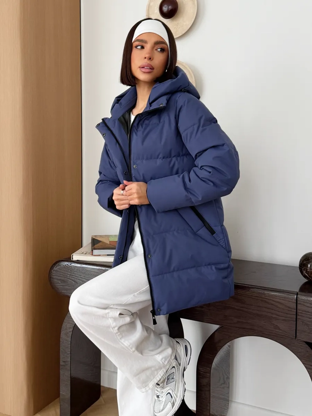 Куртка весенняя удлиненная со съемным капюшоном