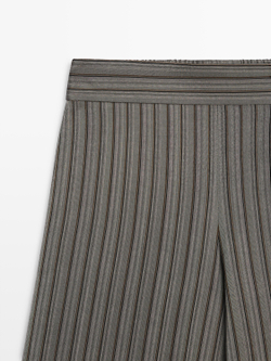 Massimo Dutti Широкие брюки в полоску, серый