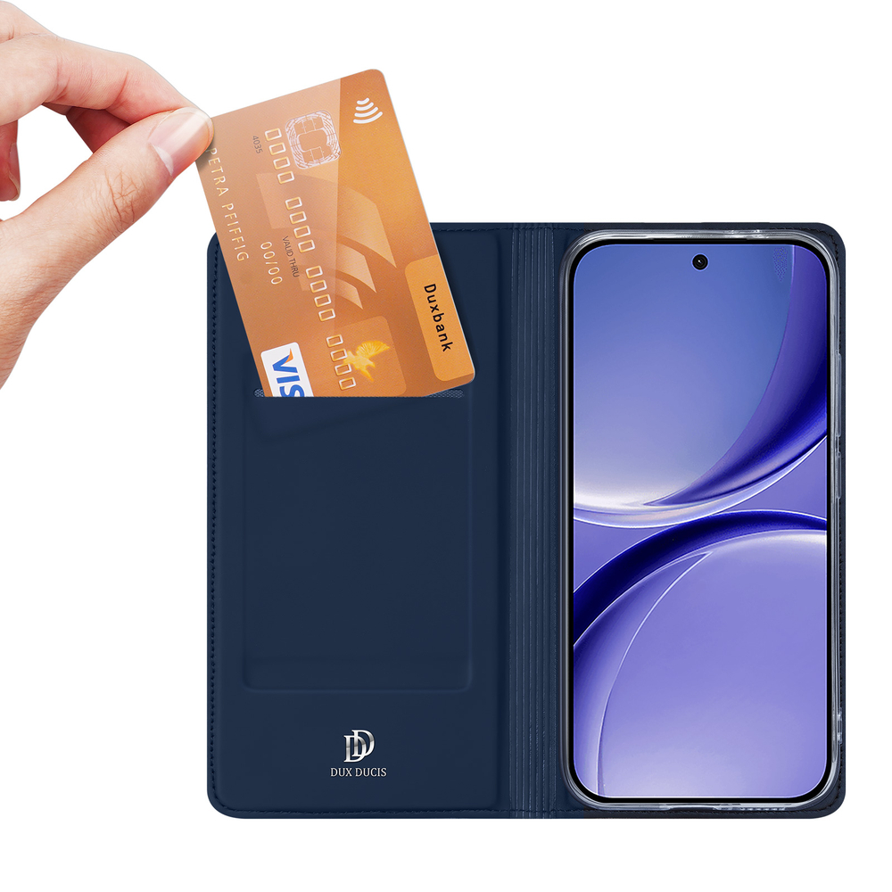 Чехол книжка синего цвета для смартфона Xiaomi Redmi Turbo 5 и Poco X8 Pro, серия Skin Pro Series от Dux Ducis