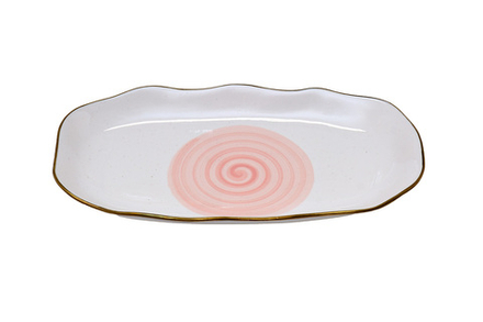 Тарелка овальная "Mistero" розовая 30 см