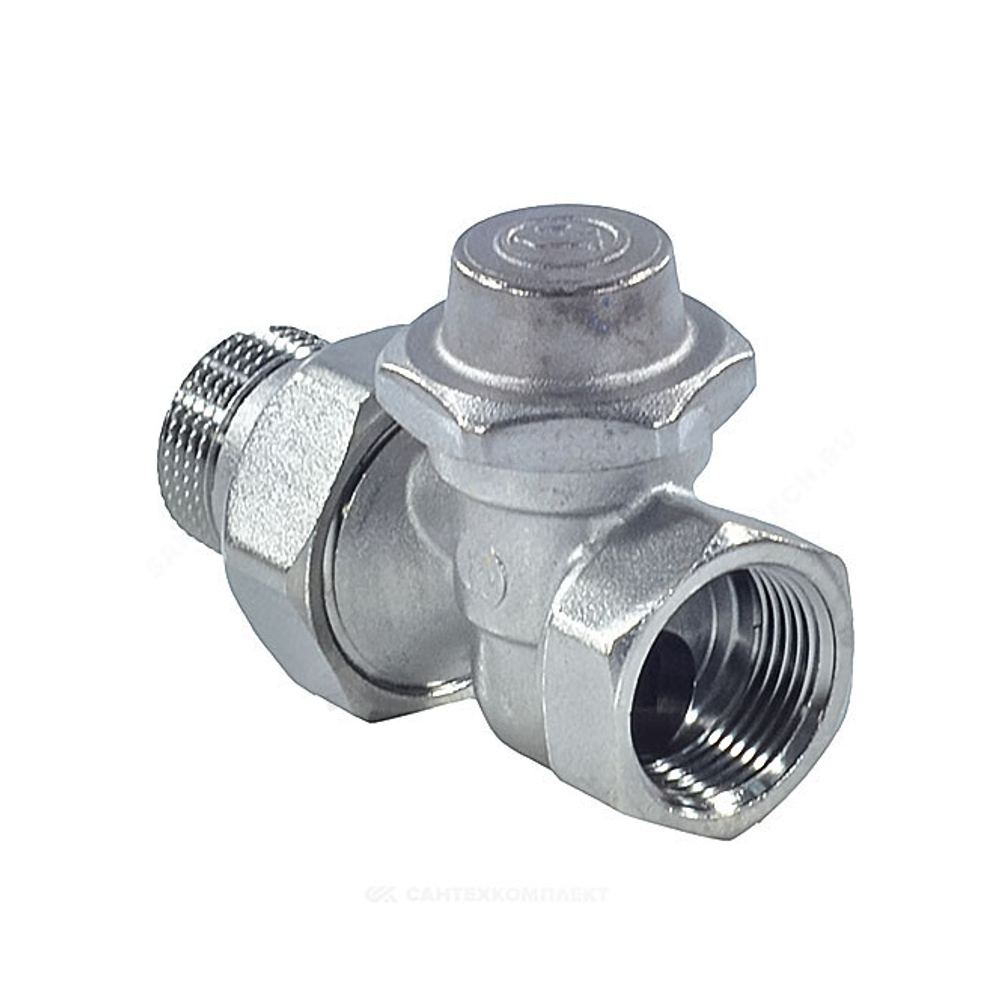 Клапан запорный Ду 20 Ру16 ВР прямой штуцер без уплотнения R715TG Giacomini R715X034