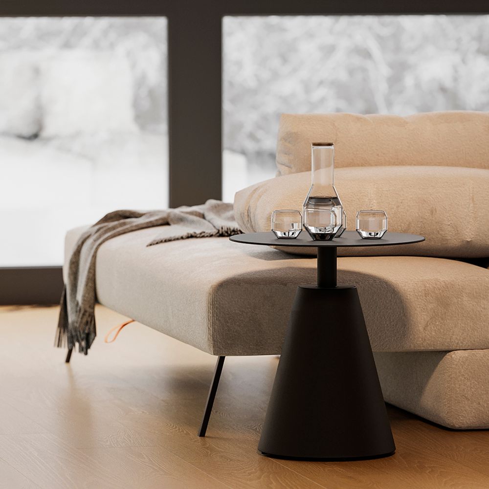 Столик кофейный Marius, Ø50 см, черный