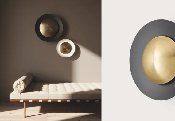 Бра Coss 40 cm белое + диффузор 25 cm латунь