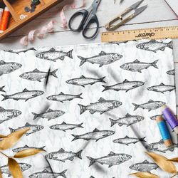 Ткань дюспо рыбы на бежевом фоне