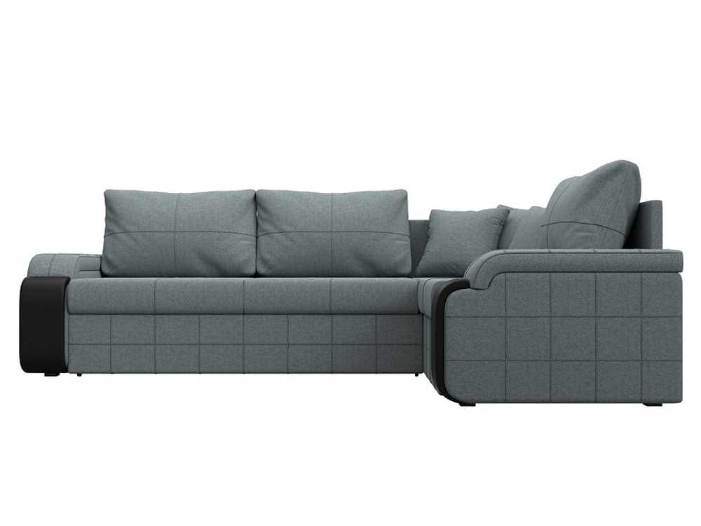 Диван угловой Николь правый угол, Амур 07 серый, Рогожка, 126003