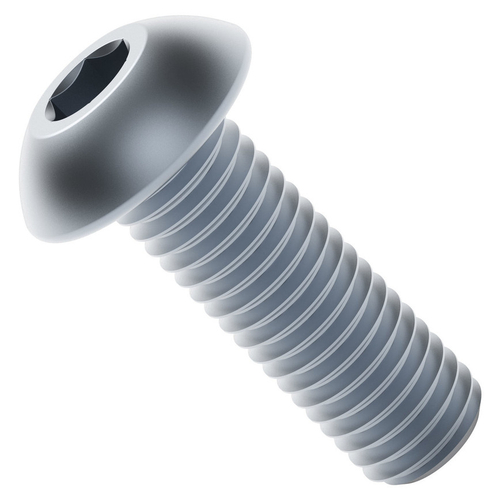 2802 Series Zinc-Plated Steel Button Head Screw (M4 x 0.7mm, 12mm Length) - 25 Pack