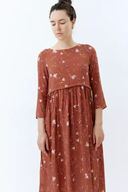 Платье с кулиской из вискозы с цветами