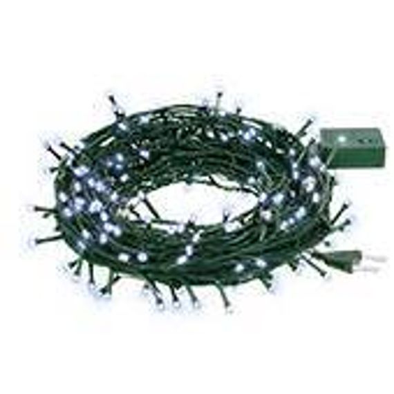 Светодиодная нить 5 м., 50 холодных белых LED ламп, зеленый провод, Vegas (55060)