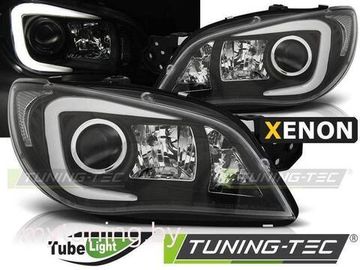 Передние фары tube light black hid для Subaru Impreza II GD 06-07