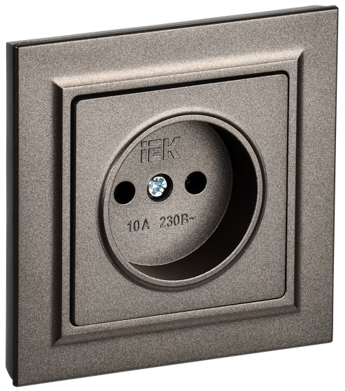 BRITE Розетка 1-местная без заземления без защитных шторок 10А в сб. РСР10-1-0-БрТБ темная бронза IEK