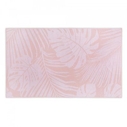 Полотенце пляжное 100x180 Hamam Leaves coral коралловый