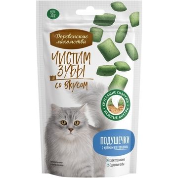 Деревенские Лакомства Чистим зубы Подушечки с кремом из говядины 30 гр