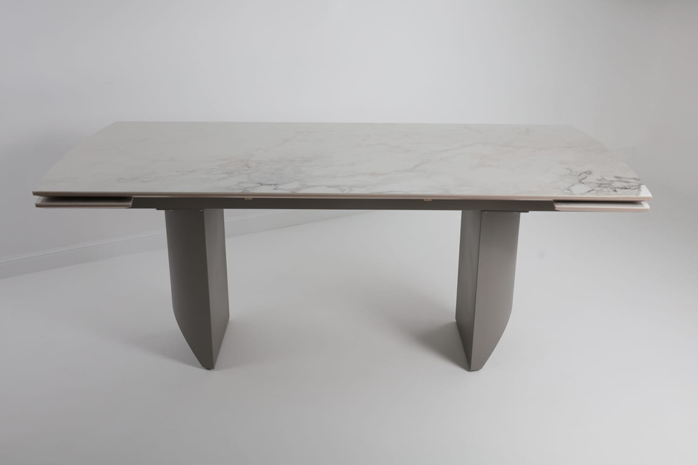 Стол М-City DISAUR Пуанто 200 Крем (Brecha Crema Elegance), керамика, Латте каркас