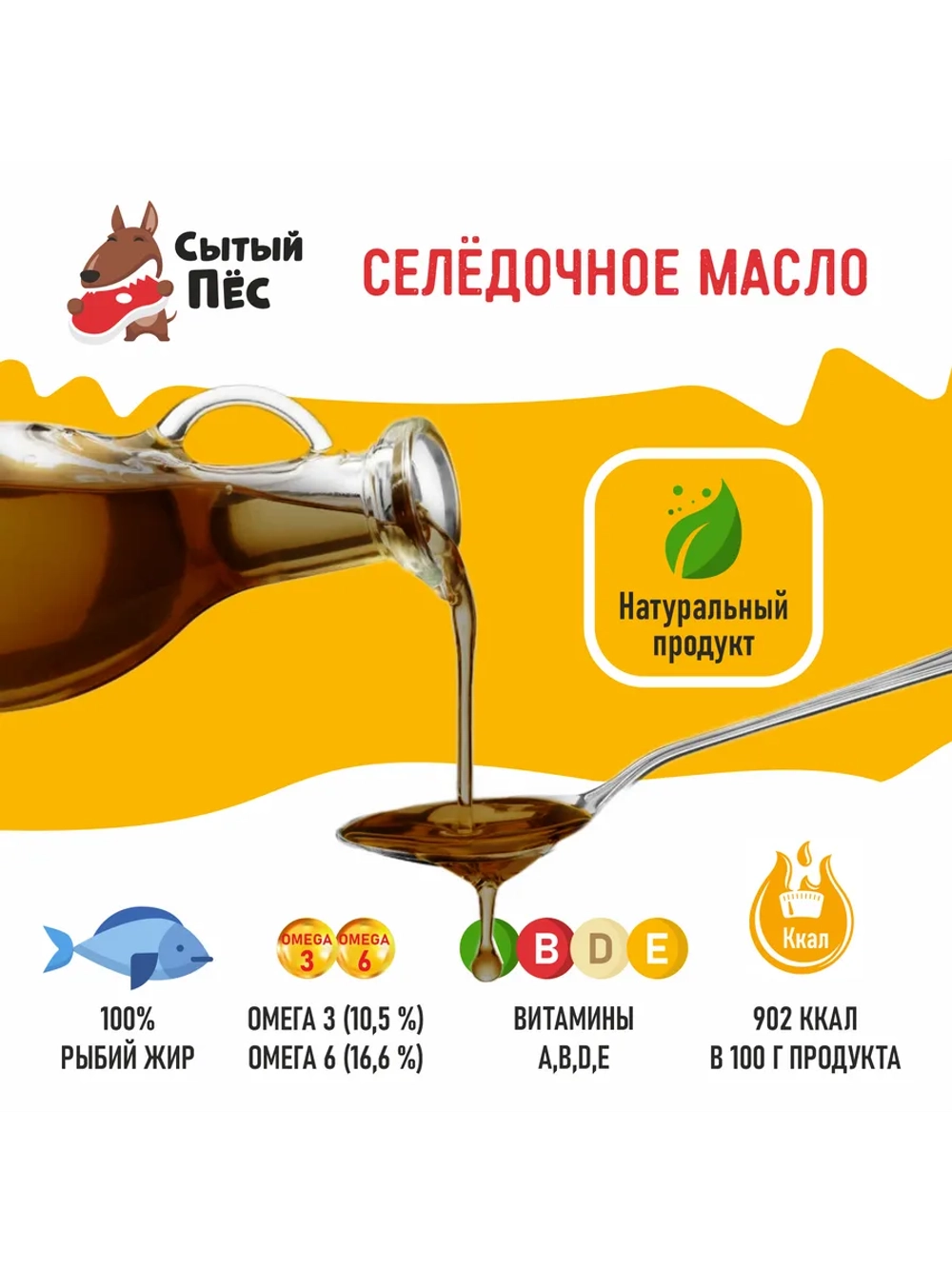 Рыбий жир Сытый Пёс форель 1000 мл + сельдь 1000 мл