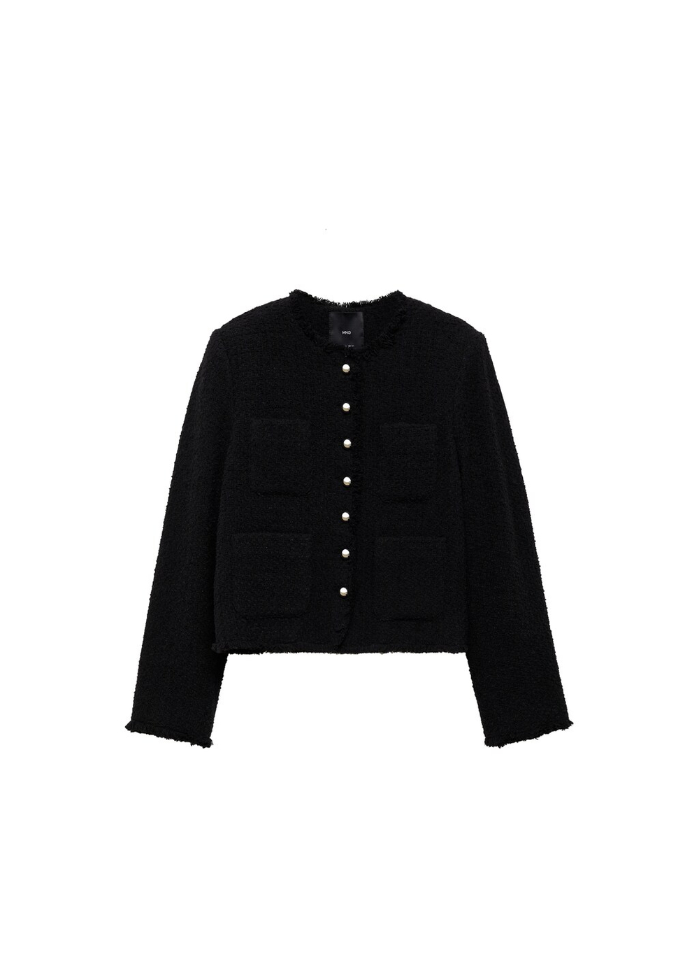 Куртка из твида с пуговицами-стразами