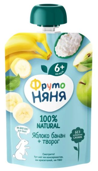 FRUTONANNY. 90 qr. Püre. Kəsmikli. Alma, banan (1x12) (6 ay)