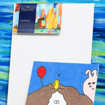 Холст на картоне DELI "Finenolo", 20х20 см, 280 г/м2, среднее зерно, хлопок