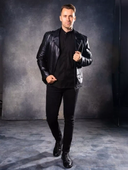 Рубашка с длинным рукавом стойка