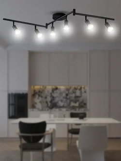 Люстра потолочная трековый светильник на кухню потолочный, люстра черная для гостиной, GU10