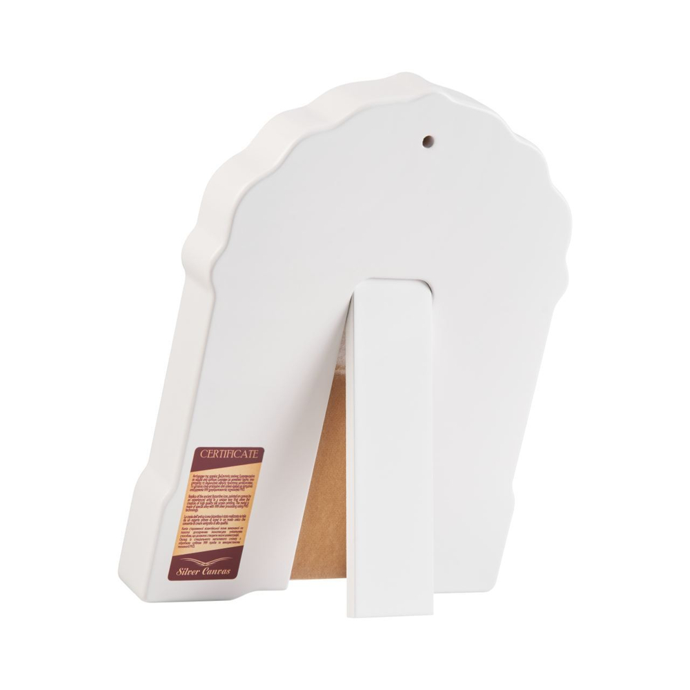 Св. Семейство, икона арочная с рамкой под стеклом, белое дерево 206х270