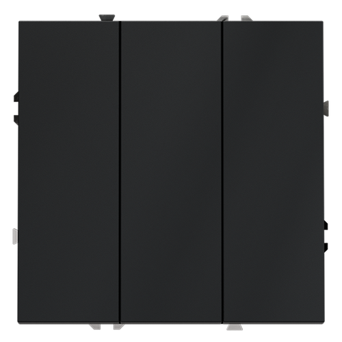 Выключатель встраиваемый VOLTUM S70 трехклавишный 10А, (графит)