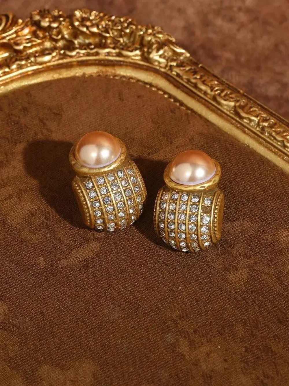 Серьги винтажные Жемчужные, Золотые