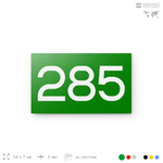 Номер на дверь 285, табличка на дверь для офиса, квартиры, кабинета, аудитории, склада, зеленая 120х70 мм, Айдентика Технолоджи