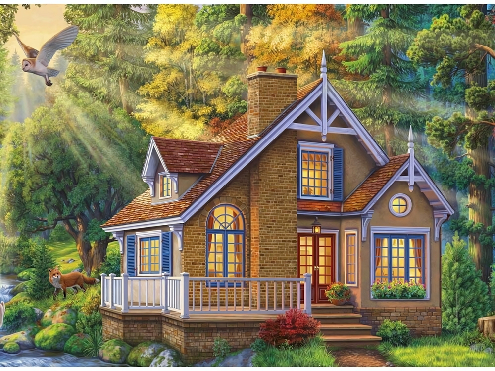 Алмазная мозаика 17*22см. на картоне "Домик мечты" с част. заполн. 26цв. (Арт. НД-8521)